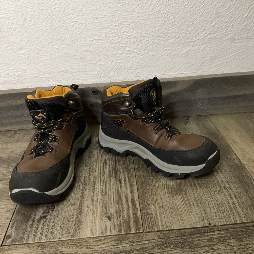 SIZE 1 PACIFIC MOUNTAIN KINGSTON JR HIKING BOOT WATERPROOF CHOCOLATE/ORANGE BOY